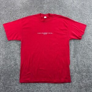 Vintage Hallmark Graphic Shirt Mens XL Red "Hug Me" Slogan Made in USA